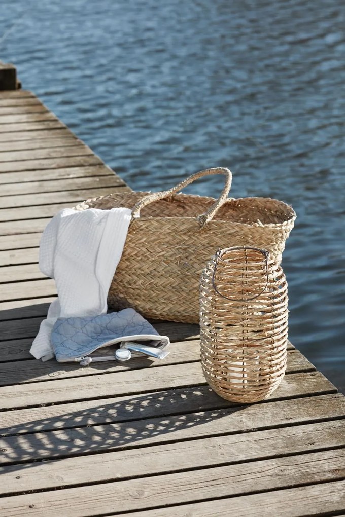 IB Laursen Lucerna na sviečku COASTAL LIGHT z morskej trávy 37x20 cm