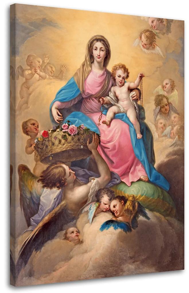 Gario Obraz na plátne Panna Mária a dieťa medzi anjelmi, Segovia Rozmery: 40 x 60 cm