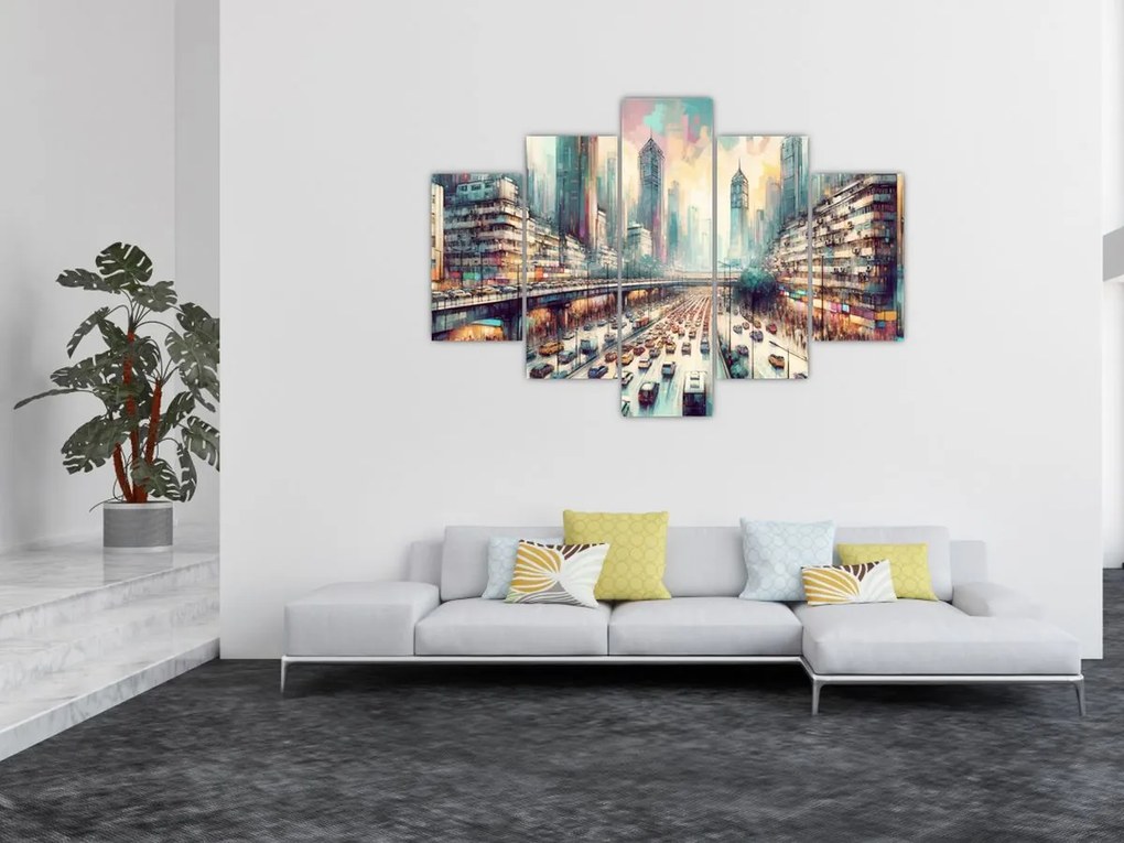 Obraz - Život veľkomesta (150x105 cm)