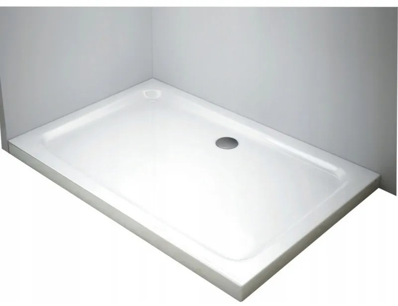 Obdĺžniková sprchová vanička MEXEN SLIM biela, 110 x 100 cm + sifón