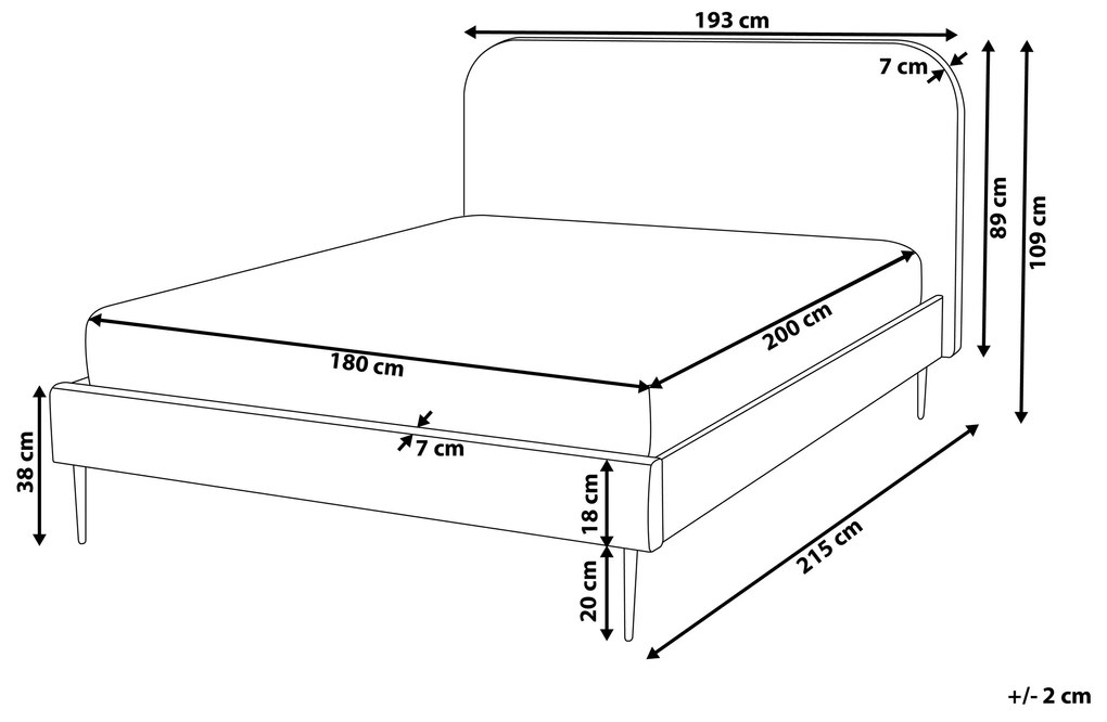 Zamatová posteľ 180 x 200 cm sivá FLAYAT Beliani