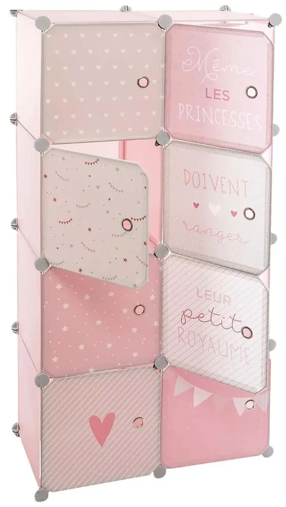 Atmosphera Créateur d'intérieur® Detské úložné skrinky "Hero or Princess" 65x125 cm Farba: Sivá