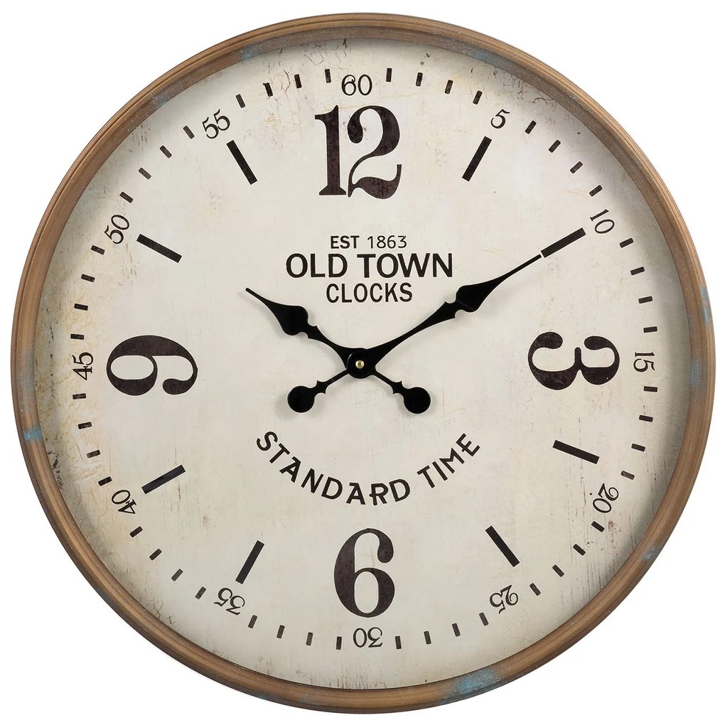 Kovové okrúhle hodiny Old town - Ø 60*6*60 cm