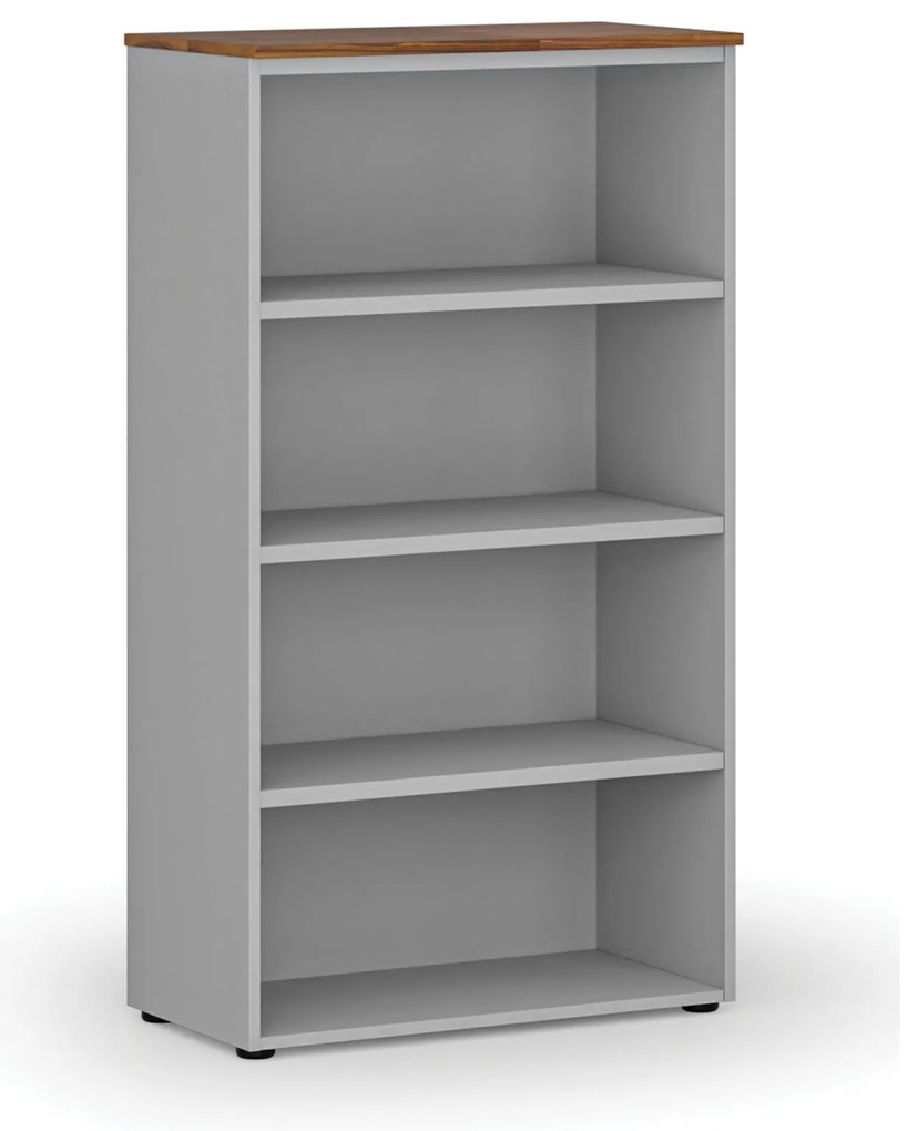 Kancelársky regál PRIMO GRAY, 800 x 420 x 1434 mm, sivá/orech