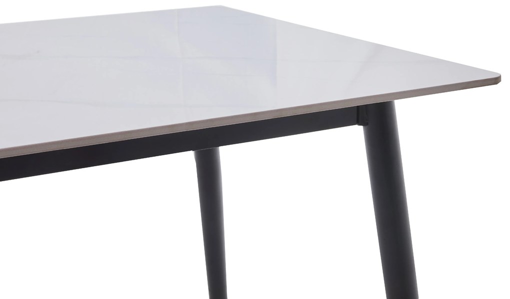 Noela Jedálenský stôl s keramickou doskou v dekore bieleho mramoru CERAMON 140