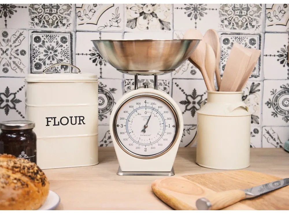 Krémovobiela kuchynská váha Kitchen Craft Living Nostalgia, nosnosť 4 kg
