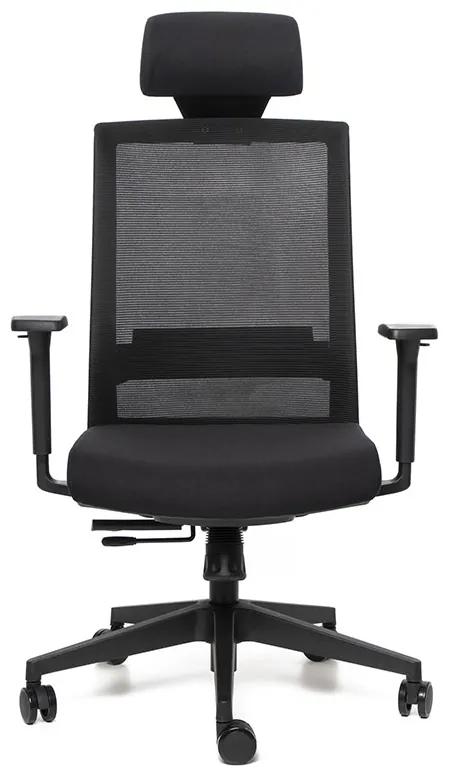 Kancelárska ergonomická stolička Sego RESERVE — sieť/látka, čierna