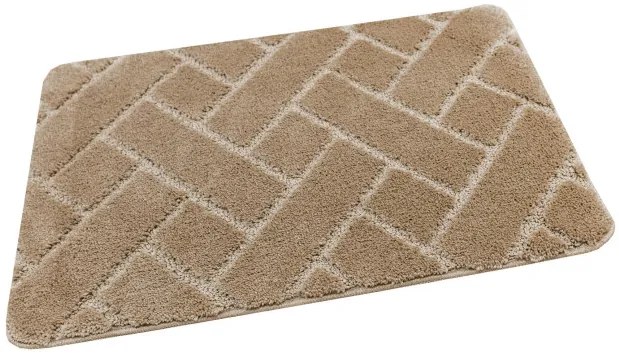 Kúpeľňový koberček Lotus béžový, tehla