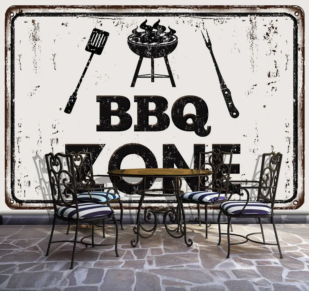 Fototapeta - BBQ Zone - nápis (152,5x104 cm)