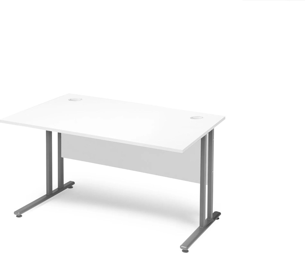 Kancelársky pracovný stôl Flexus, rovný, 1200x800 mm, biela