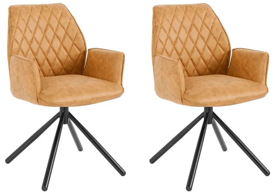 Žlté čalúnené jedálenské kreslá v súprave 2 ks Preston – Støraa