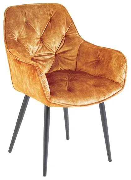 Dizajnová stolička Garold horčicovo-žltý zamat