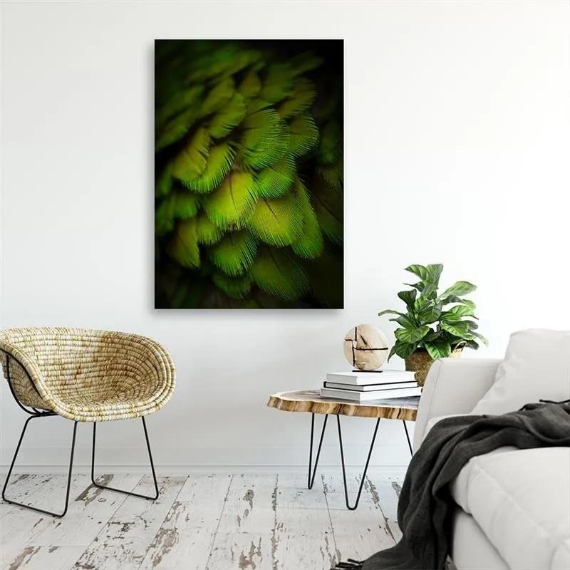 Gario Obraz na plátne Ozdobné zelené perie Rozmery: 40 x 60 cm
