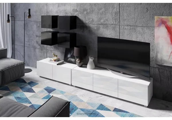 Nástenná skrinka PAVO 34x34 cm lesklá čierna