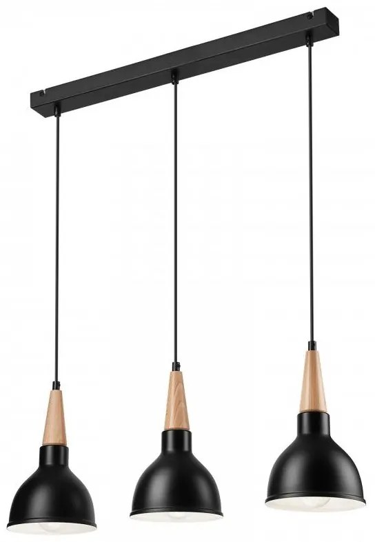 Luster na lanku FRANCESCA 3xE27/60W/230V čierna