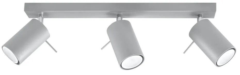 Sivé stropné svietidlo Sollux Etna, dĺžka 45 cm