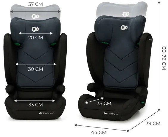 KINDERKRAFT - Autosedačka I-SPARK i-Size (100-150 cm) čierna