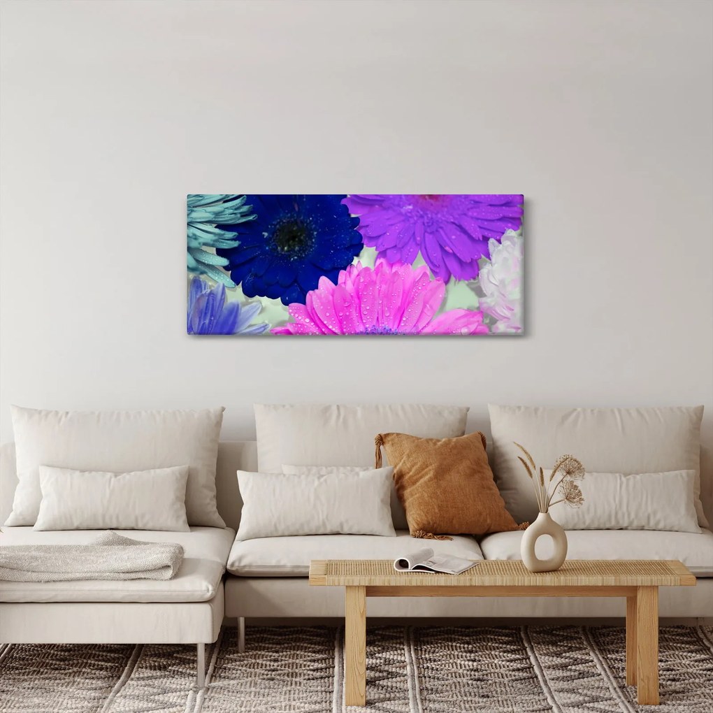 Obraz farebných kvetín (120x50 cm)