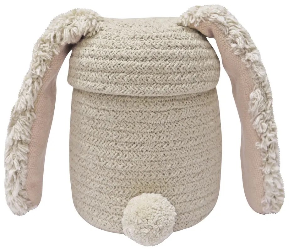 Krémový látkový detský kôš na hračky ø 15x15 cm Mini Rita the Rabbit – Lorena Canals