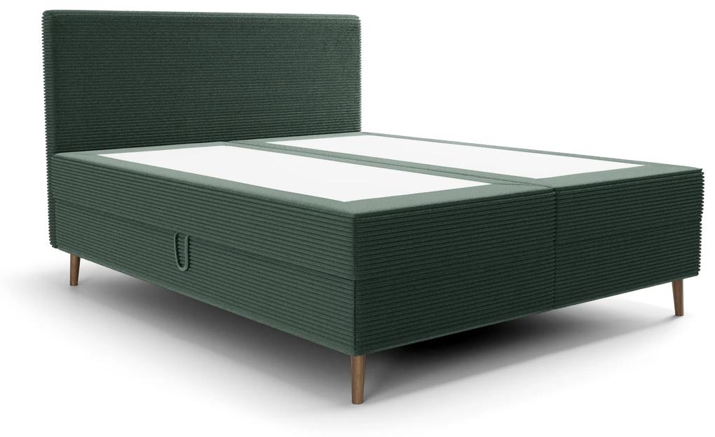 Manželská posteľ 160 cm Napoli Comfort (zelená) (s roštom, s úl. priestorom). Vlastná spoľahlivá doprava až k Vám domov. 1082534
