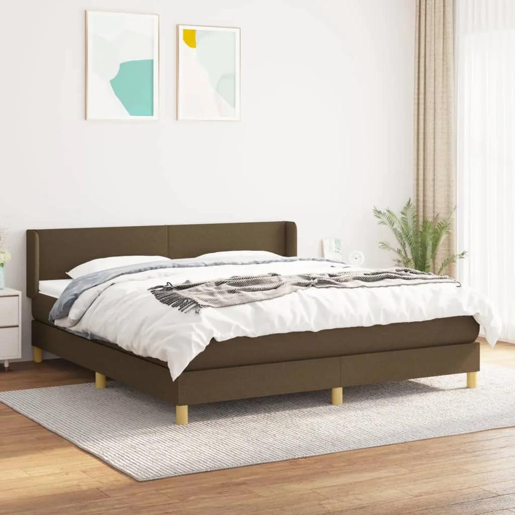 Boxspring posteľ s matracom tmavohnedá 180x200 cm látka 3130132