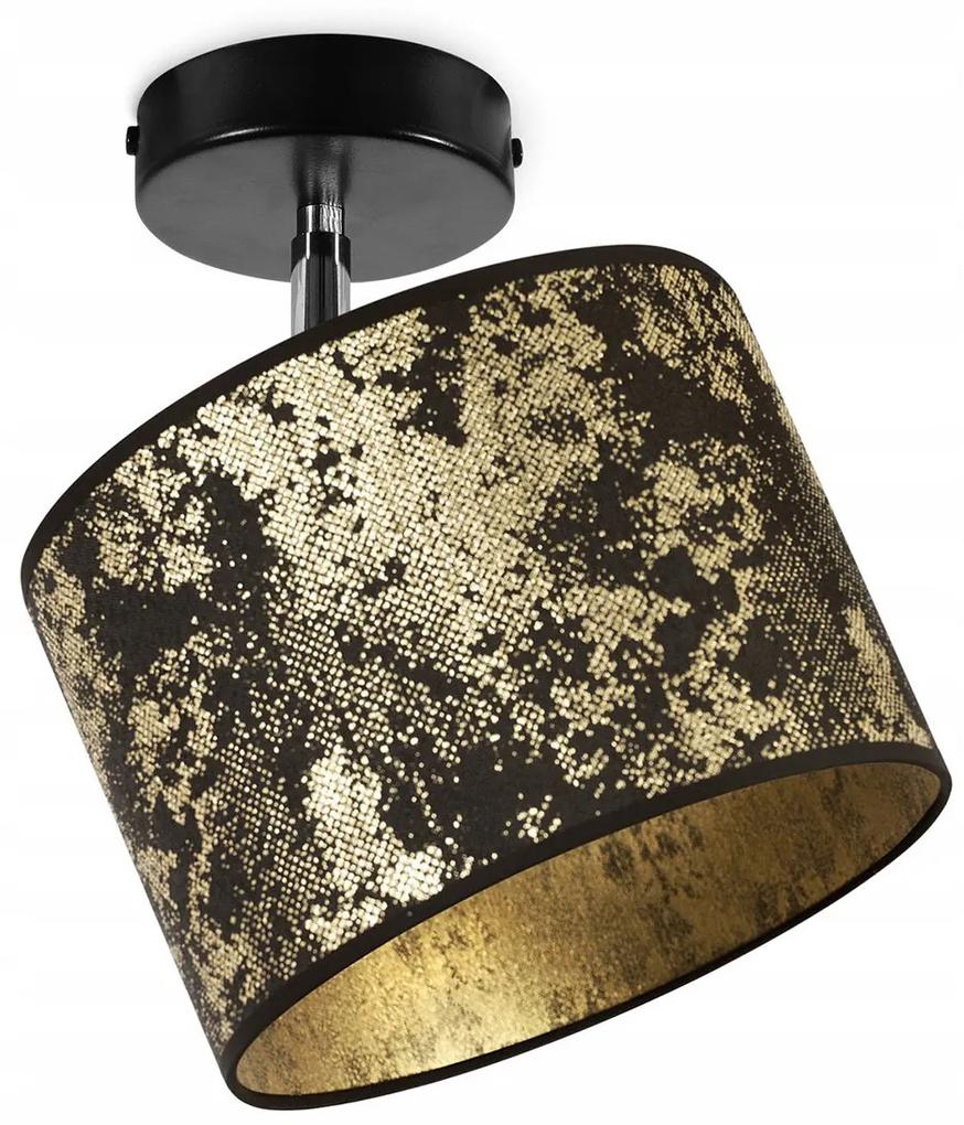 Bodové svietidlo Werona 2, 1x čierne/zlaté textilné tienidlo, (možnosť polohovania), g