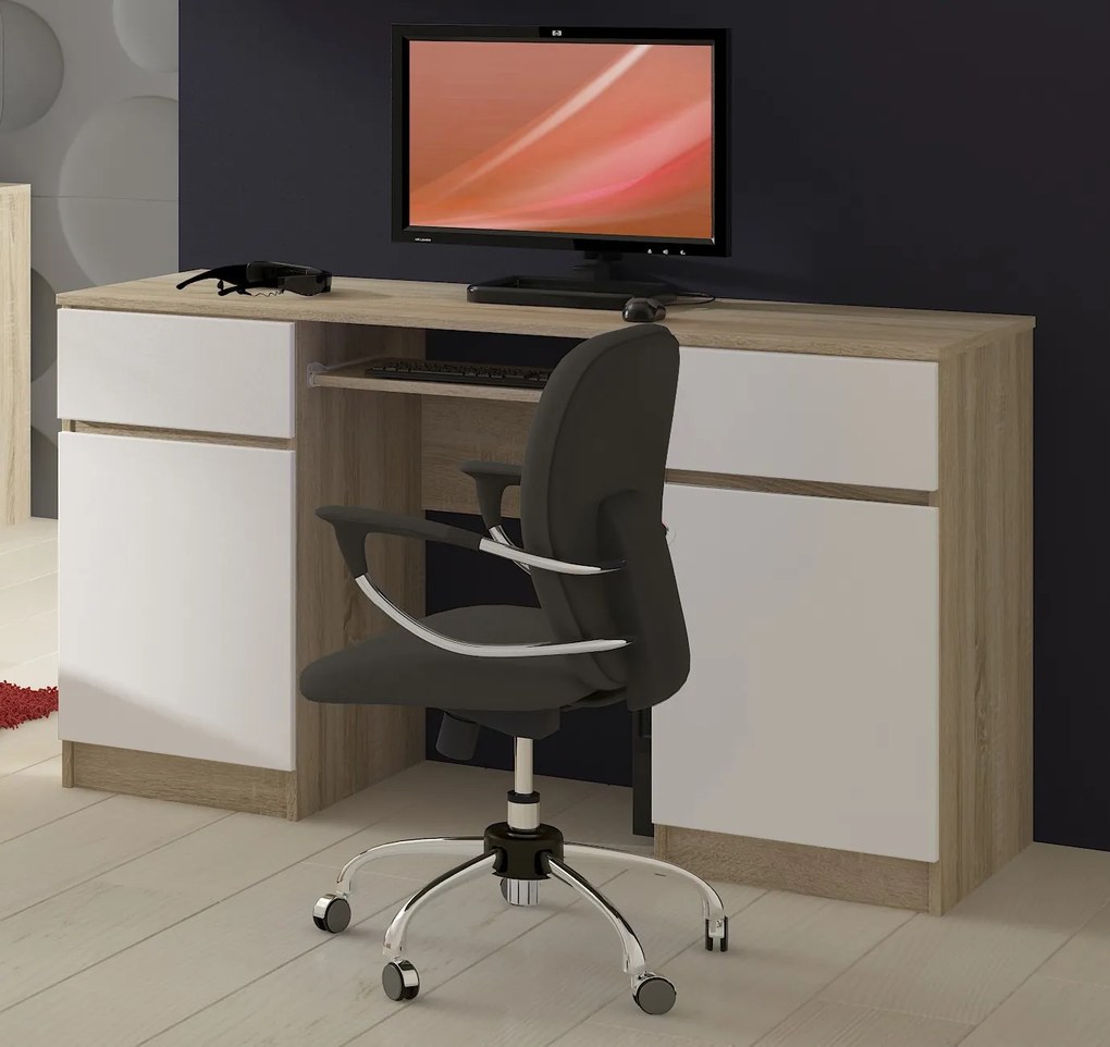 PC stolík Aranandose (dub sonoma + biela). Akcia -20%. Vlastná spoľahlivá doprava až k Vám domov. 1117051
