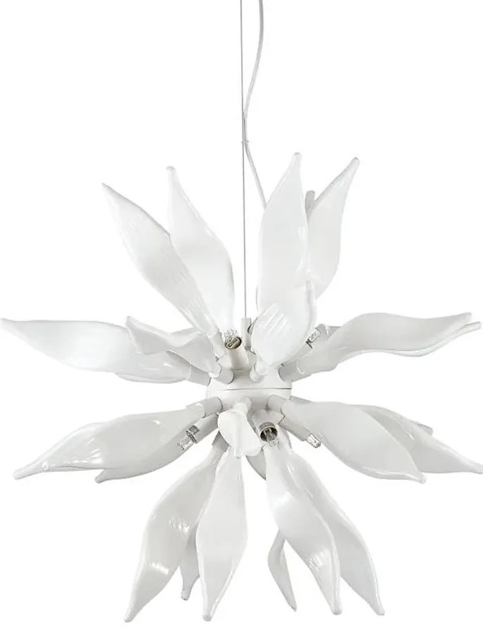Ideal Lux - LED Luster na lanku LEAVES 8xG9/3W/230V pr. 63 cm biela