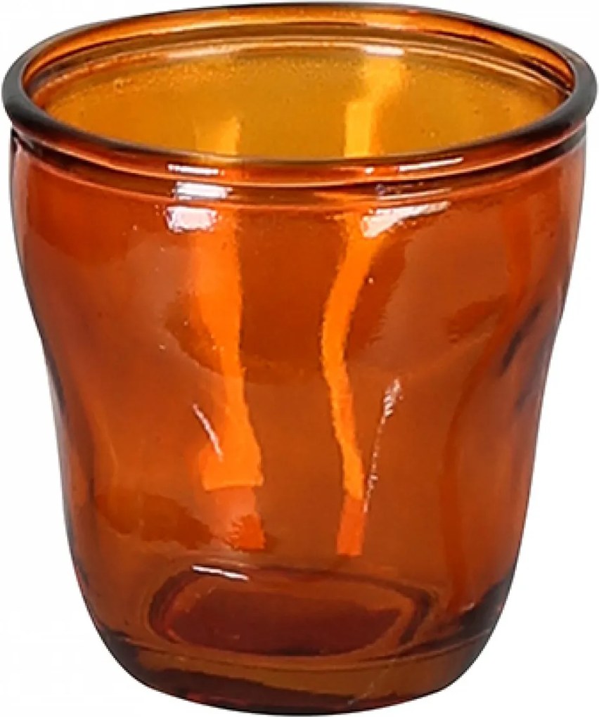Čajový svietnik z recyklovaného skla Gerona, 9 cm, oranžová