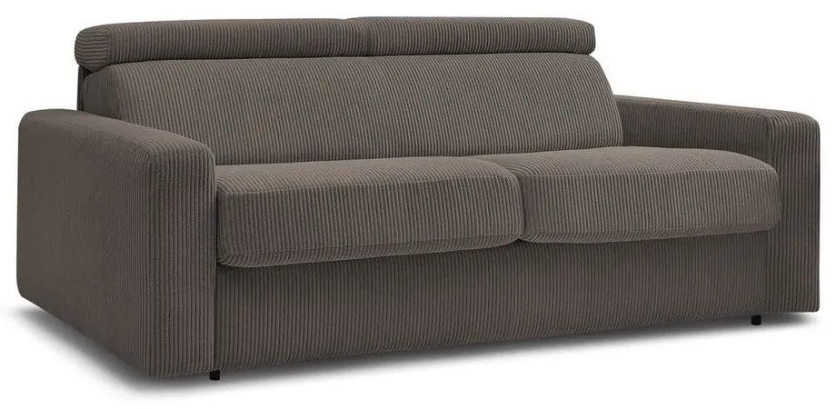 Sivohnedá menčestrová rozkladacia pohovka 215 cm Monaco – Bobochic Paris