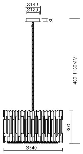 Luster na reťazi RITZ 12xE14/40W/230V pr. 54 cm lesklý chróm