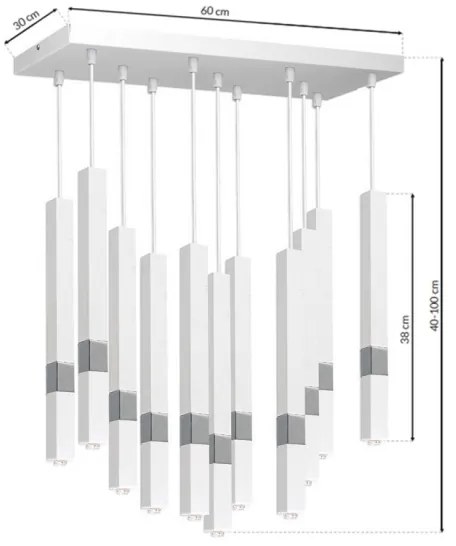 LED Luster na lanku CASTRO 11xG9/7W/230V