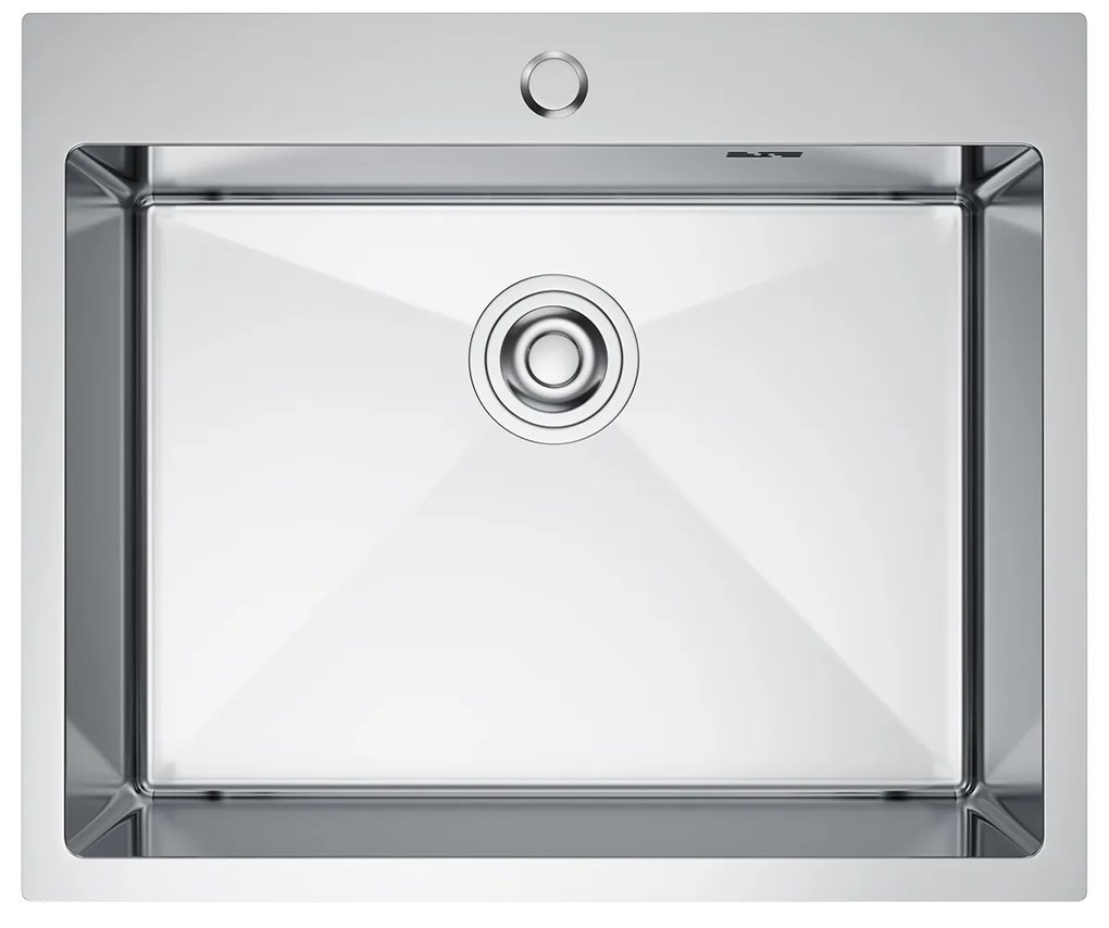 Erga HD, 1-komorový oceľový drez 600x500x210 mm, oceľová, ERG-MLS-HD6050X