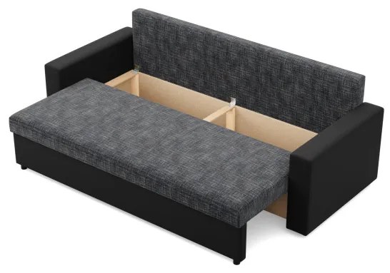 Trojmiestna rozkladacia sedačka LUNA tmavosivá / čierna