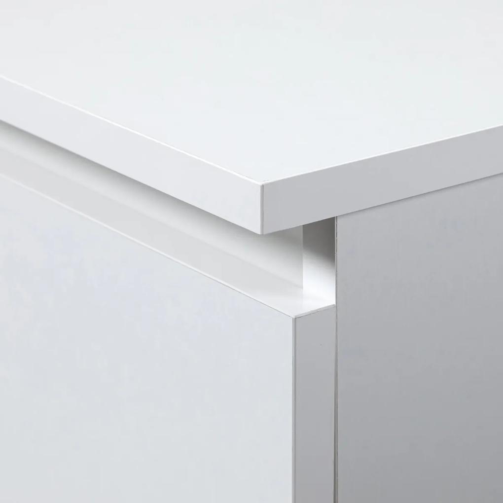Rohový písací stôl B16 124 cm biely pravý