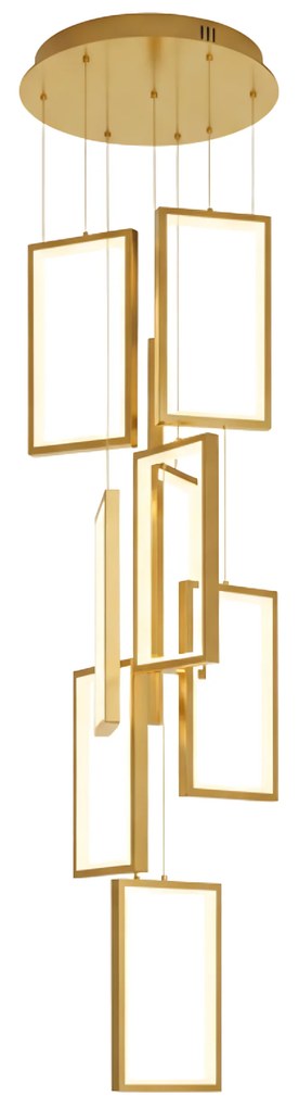 Toolight Toolight, LED závesné svietidlo 42W, 3000K, 3500lm, LHJ090-7CP, zlatá, OSW-50065