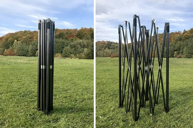 Trojstenný párty stan bez okien modrá 3m x 3m