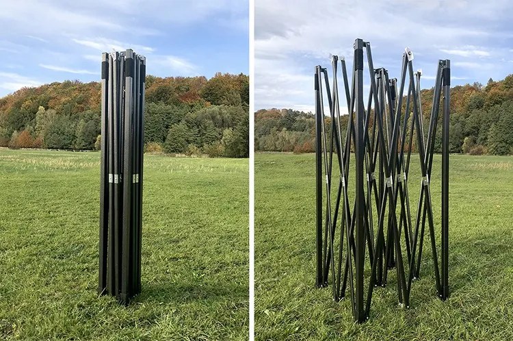 Trojstenný párty stan bez okien zelená 3m x 3m