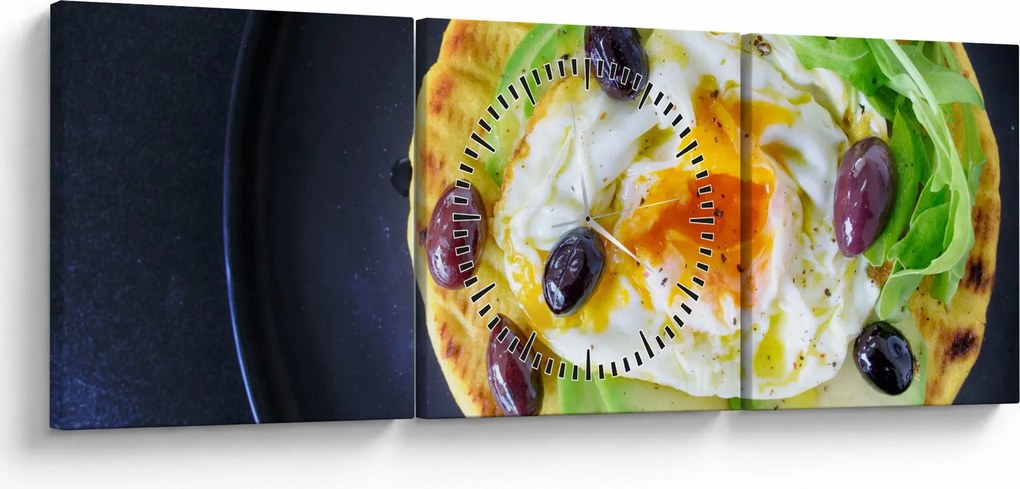 Obraz zdravej palacinky (s hodinami) (90x30 cm)