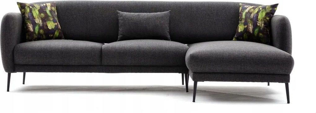 Rohová sedačka Victory (p) (antracit čierna)