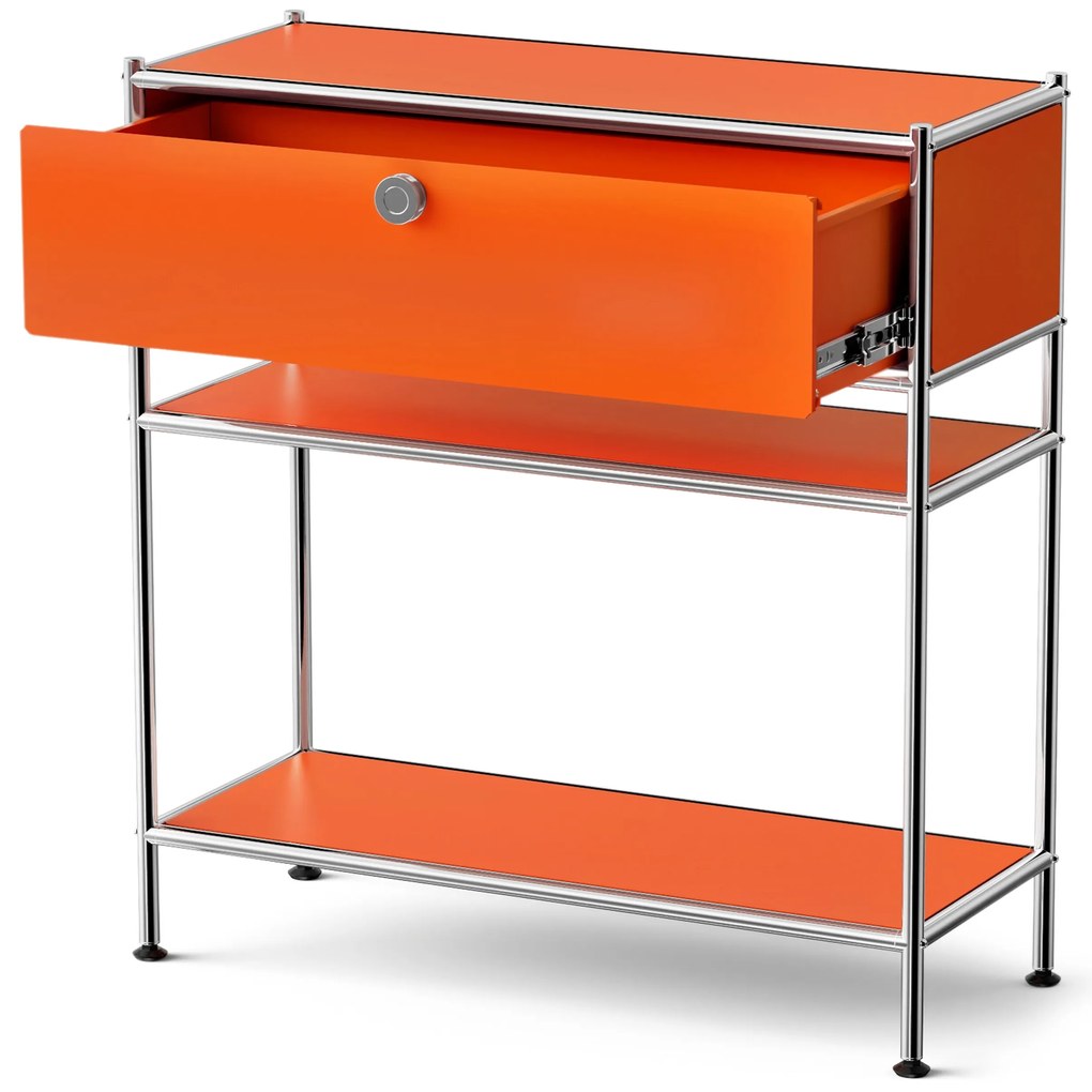 Kovová konzola »CN3 Slim Line« so zásuvkou, oranžová