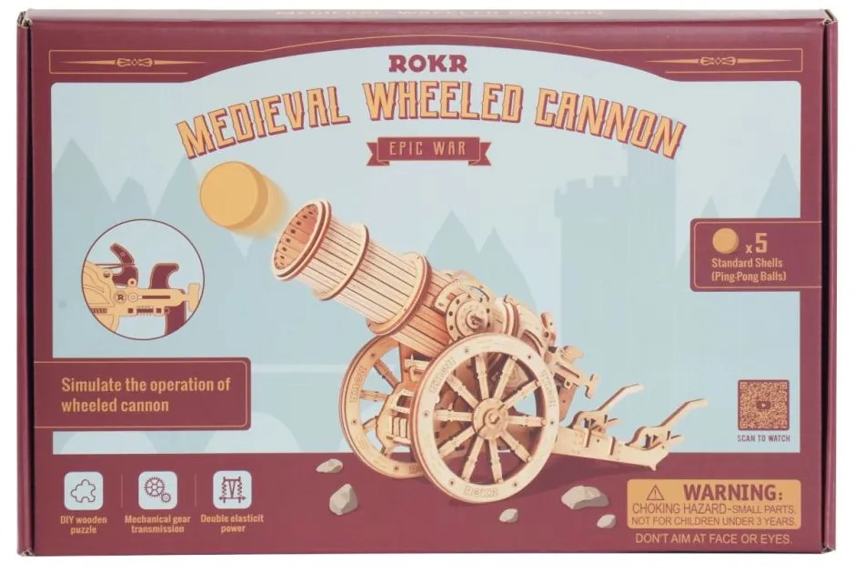 ROBOTIME Roker 3D drevené puzzle Stredoveké obliehacie dialo 158 ks
