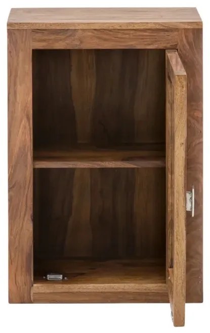 furniture-nabytek.cz - Masivní nástěnná skříňka do koupelny Lagos z palisandru, lakovaná, hnědá – 46×25×70 cm