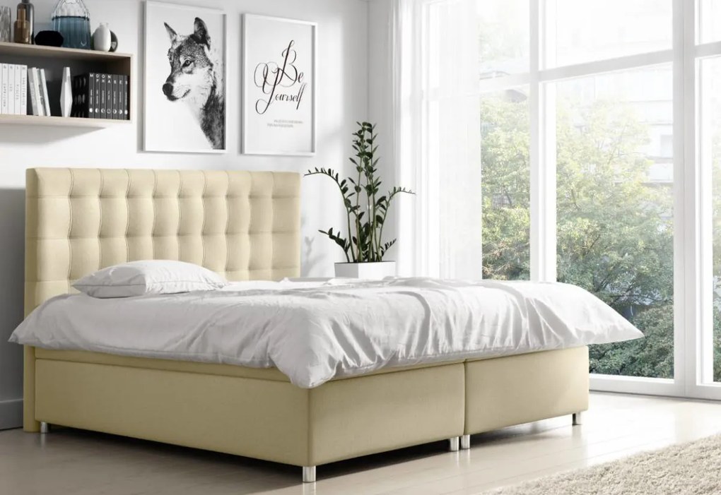 Čalúnená posteľ BELLA + topper, 140x200, endo 7706