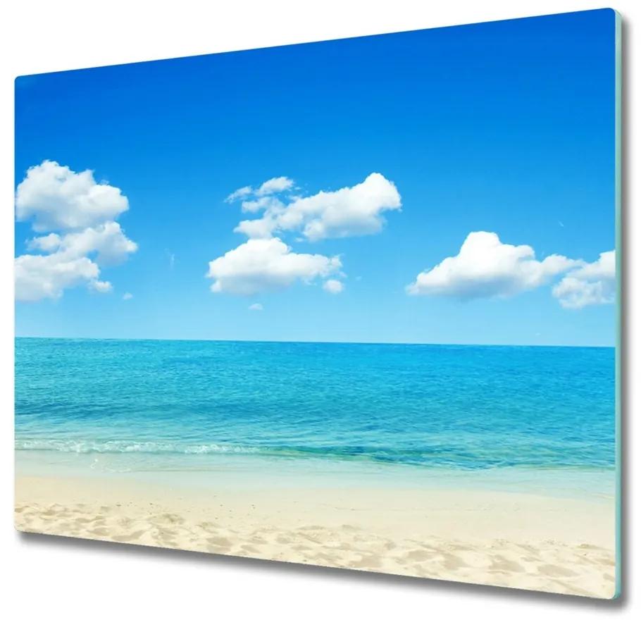 Sklenená doska na krájanie Pláž paradise 60x52 cm