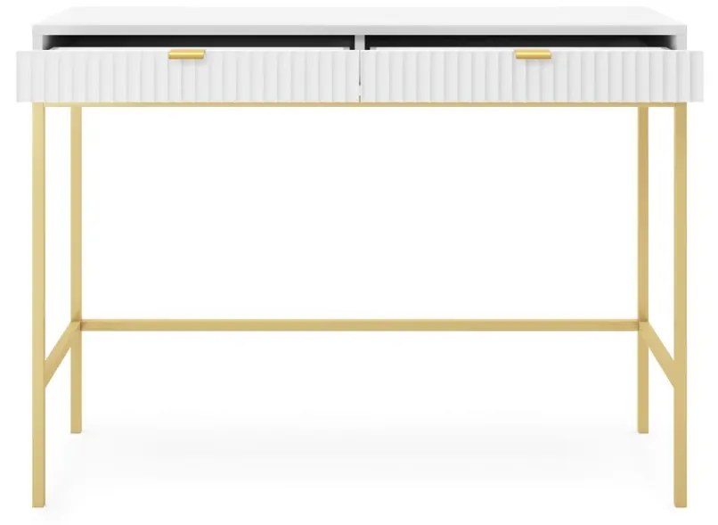 KONZOLA VIGGO BIELA + ZLATÝ PODSTAVEC 104 cm
