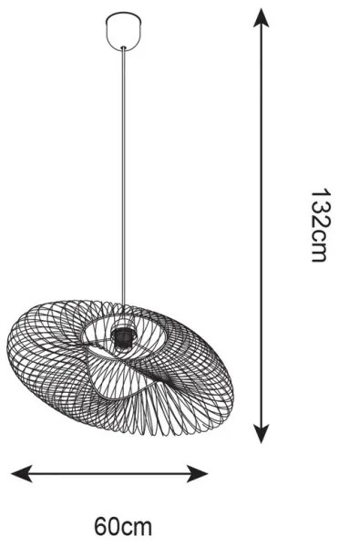 Zuma Line P18230-D60-BK - Luster na lanku ALICE 1xE27/60W/230V