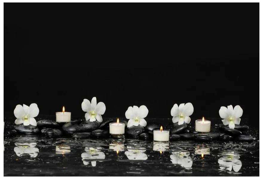 Fototapeta Vliesová Orchidea sviečky 312x219 cm