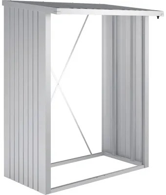 Prístrešok na drevo Biohort Woodstock 150 157x102x199 cm plechový strieborný metalický