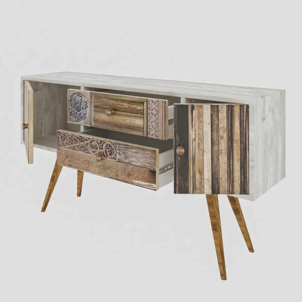 TV stolík ODENSE 122 cm biely/orech